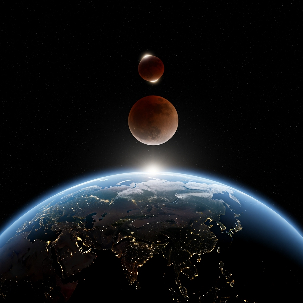 Illustration for: Lunar Eclipse Visibility Across Asia and Europe