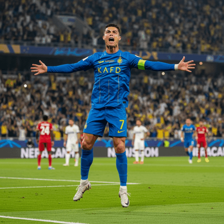 Illustration for: Ronaldo Leads Al-Nassr to Victory with Five Goals