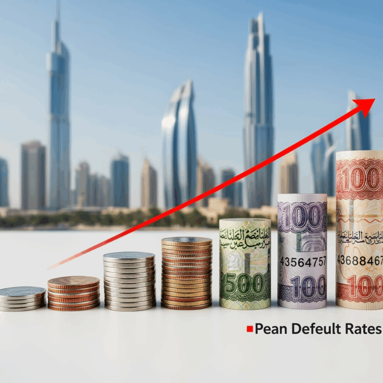 Illustration for: UAE Banks' Loan Defaults Halve Post-Pandemic