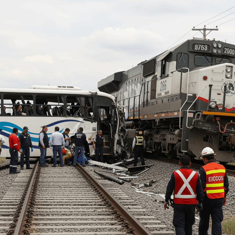 Illustration for: 10 Killed in Mexico Train-Bus Collision