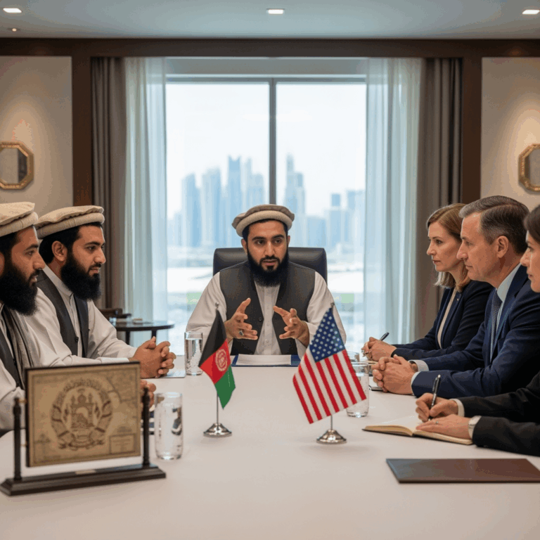 Illustration for: Taliban and US Discuss Prisoner Exchange