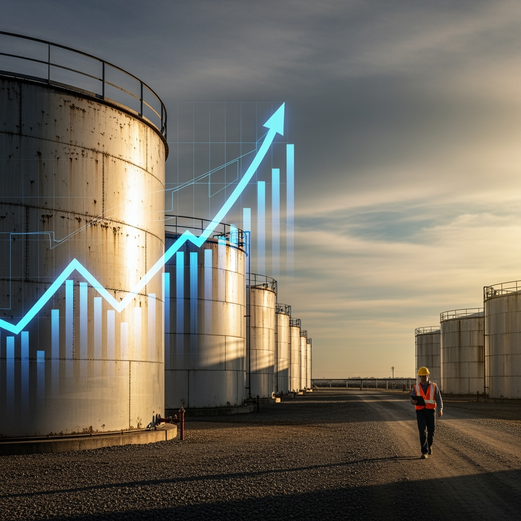 Illustration for: U.S. Oil and Fuel Inventories Surge