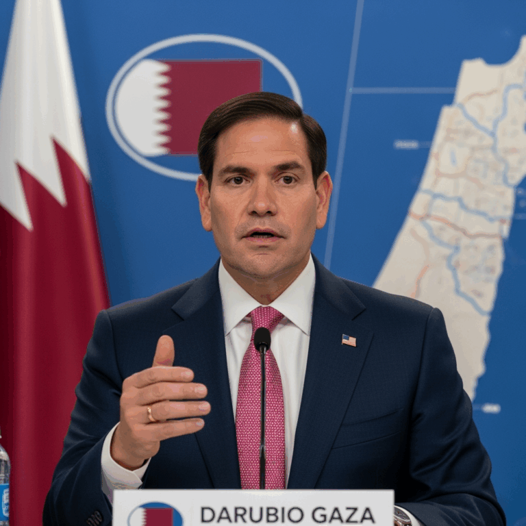 Illustration for: Rubio: Qatar Key to Gaza Mediation Amid Israeli Strikes