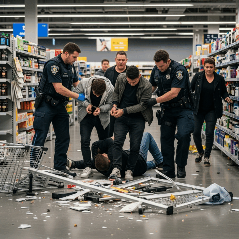 Illustration for: Police Capture Suspects Amid Store Shooting Chaos