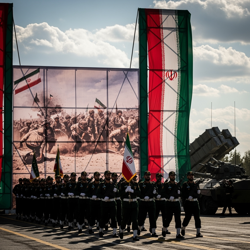 Illustration for: Iran Marks Sacred Defense Week Amid Tensions