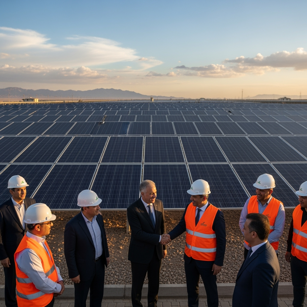 Illustration for: Largest Solar Power Station in Iraq Inaugurated