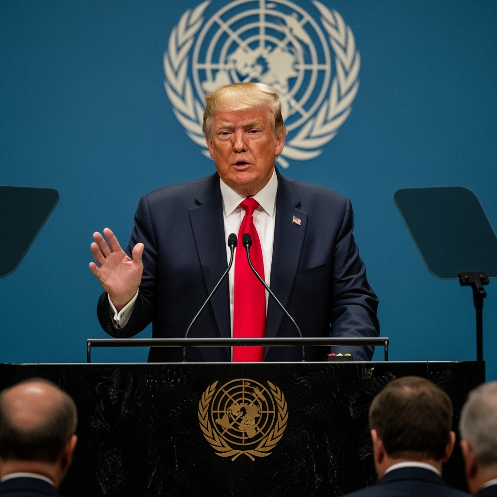 Illustration for: Trump Criticizes UN at General Assembly