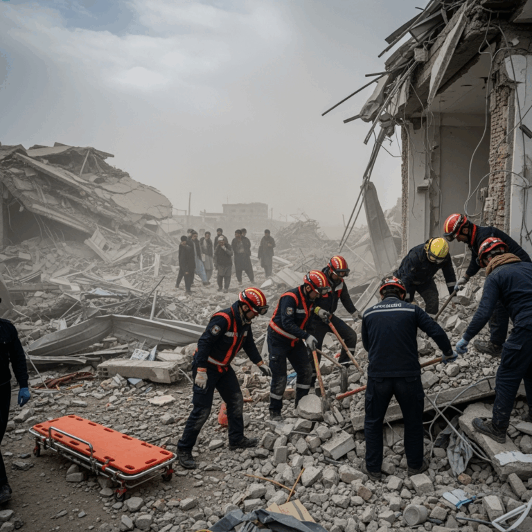 Illustration for: Earthquake Strikes Near Jalalabad, Rescue Efforts Underway