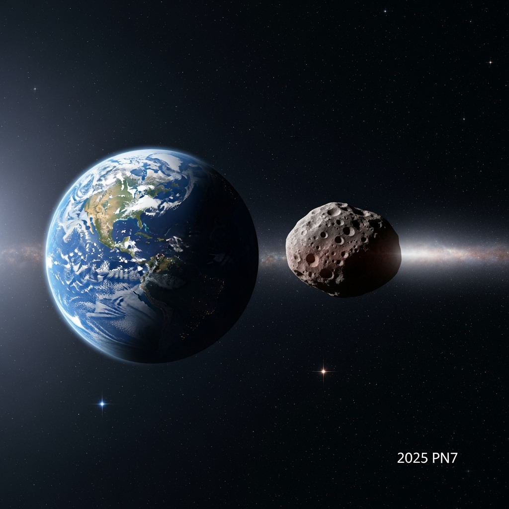 Illustration for: Asteroid '2025 PN7' Follows Earth