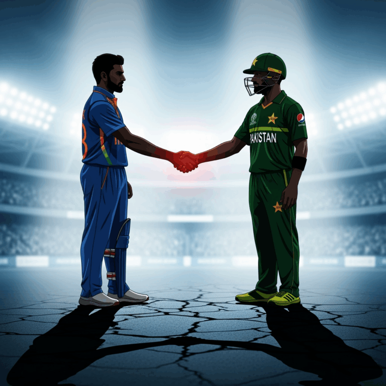 Illustration for: India vs Pakistan Asia Cup: Handshake Row Continues