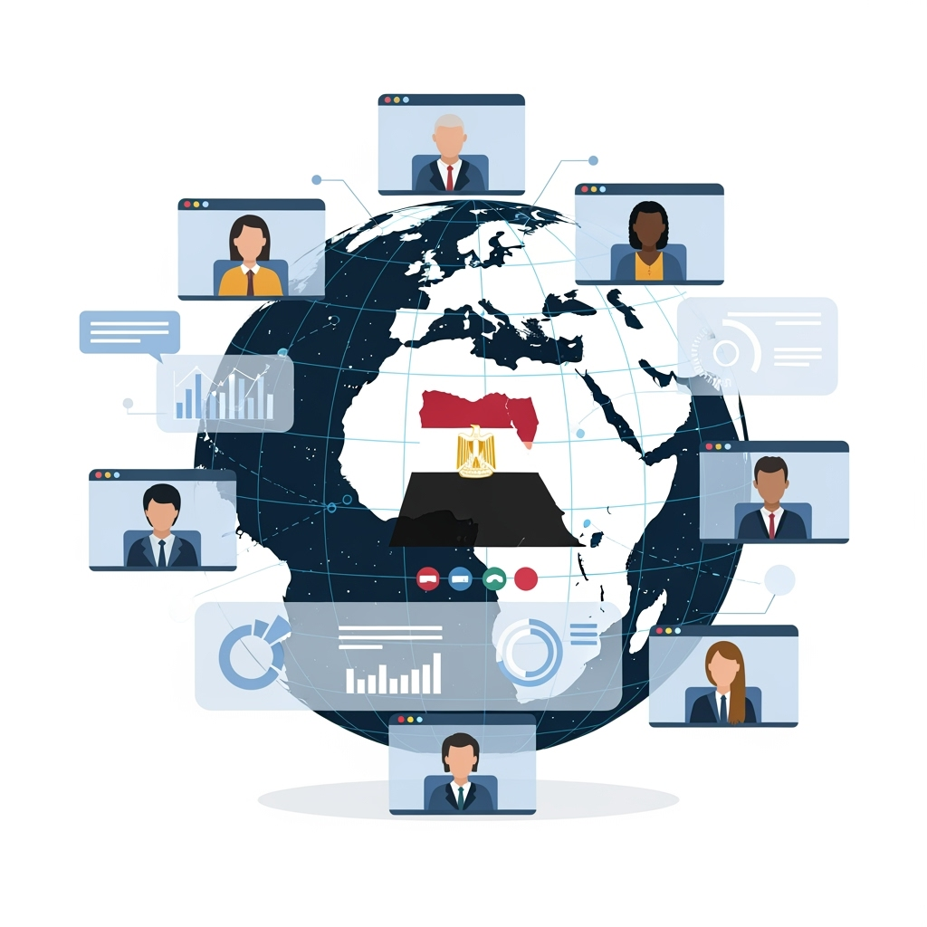 Illustration for: Egypt Discusses Virtual Summit Outcomes