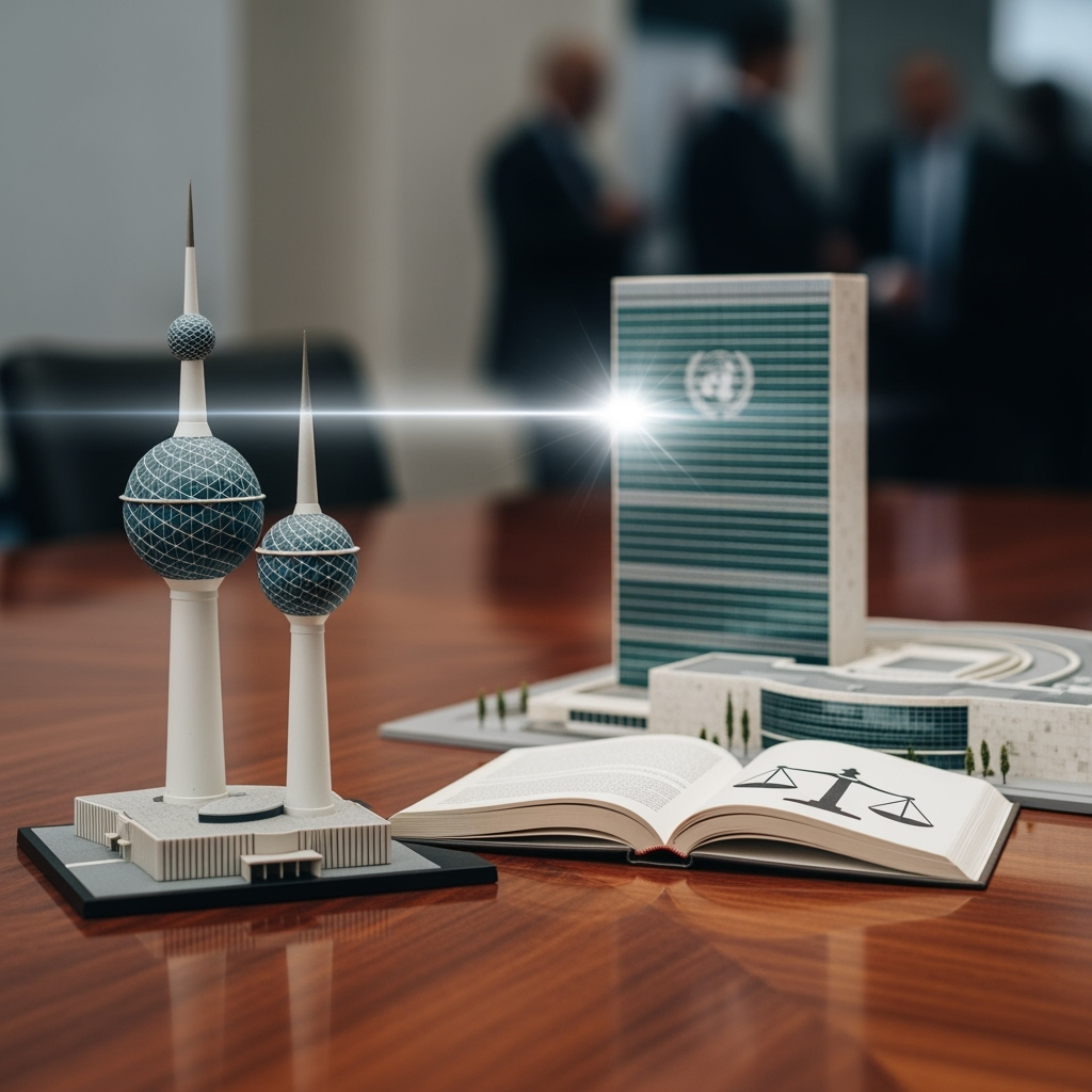 Illustration for: Kuwait Urges UN for International Law Enforcement
