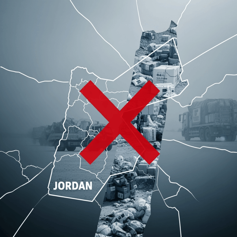 Illustration for: Jordan Condemns Violence; Aid to Gaza Continues