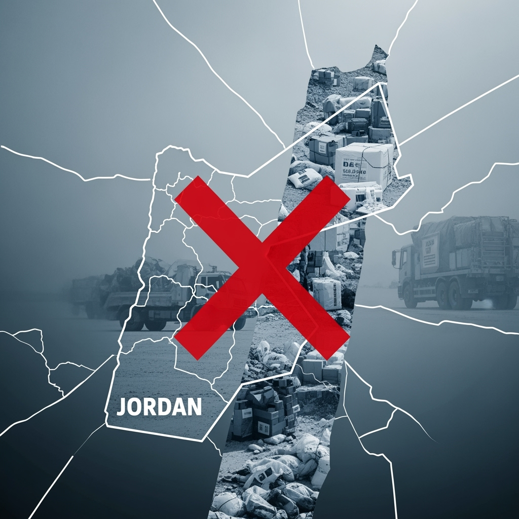 Illustration for: Jordan Condemns Violence; Aid to Gaza Continues
