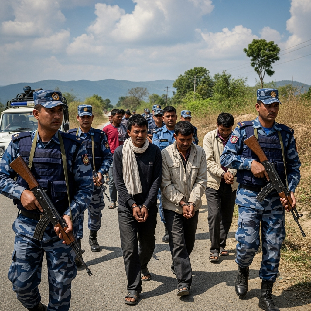 Illustration for: Nepal Recaptures 200 Prisoners After Mass Jailbreak