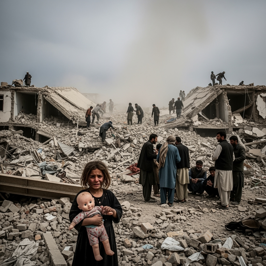 Illustration for: Devastating Earthquakes Rattle Afghanistan