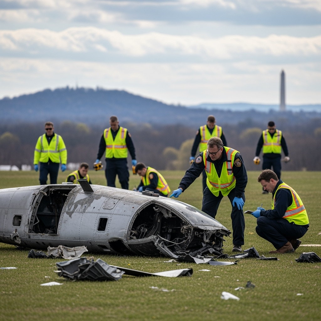 Illustration for: Helicopter Crash Investigation Near Washington