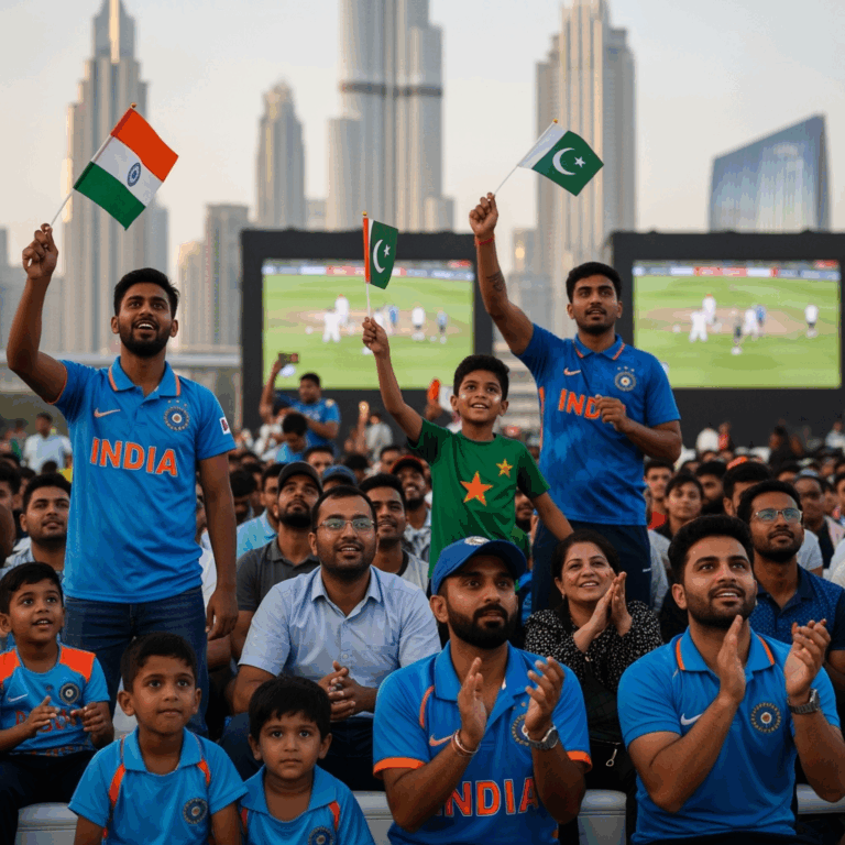Illustration for: Where to Watch India vs Pakistan in Dubai