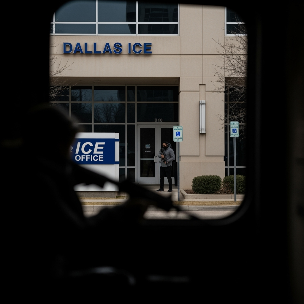 Illustration for: Dallas ICE Office Shooting: Gunman and Victim Dead