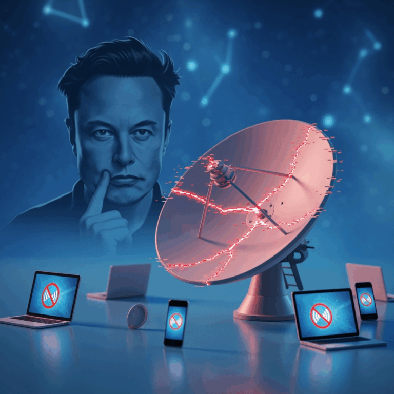 Illustration for: Service Outage Affects Elon Musk's Internet Company