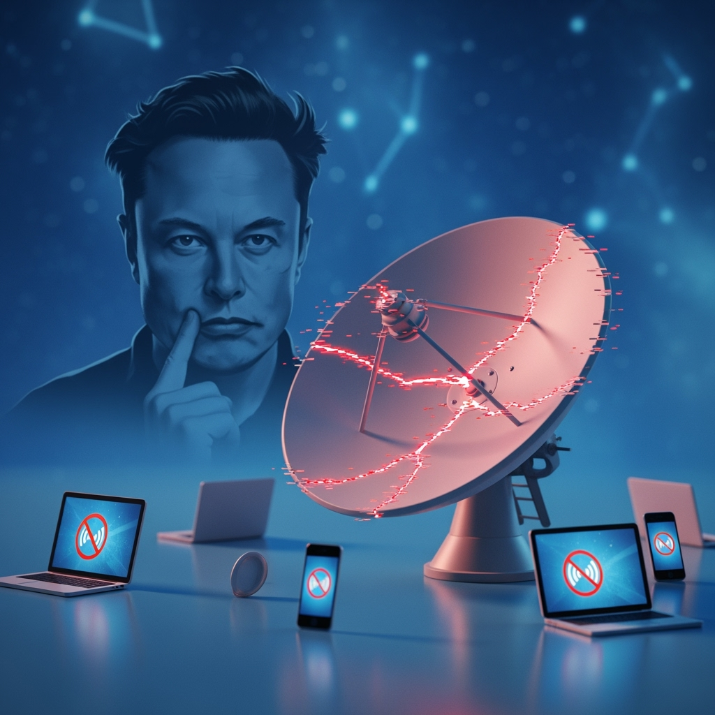 Illustration for: Service Outage Affects Elon Musk's Internet Company