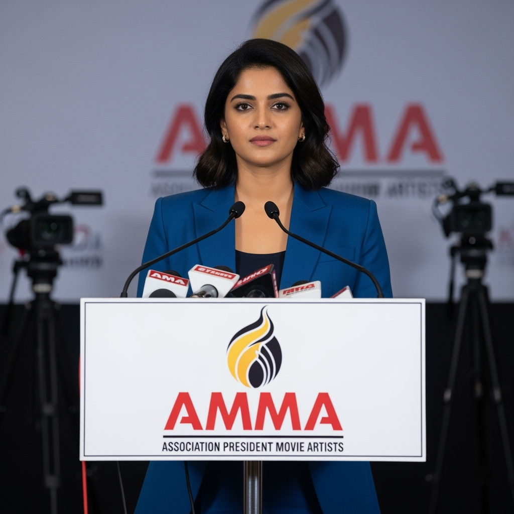 Illustration for: Shwetha Menon: AMMA's First Female President