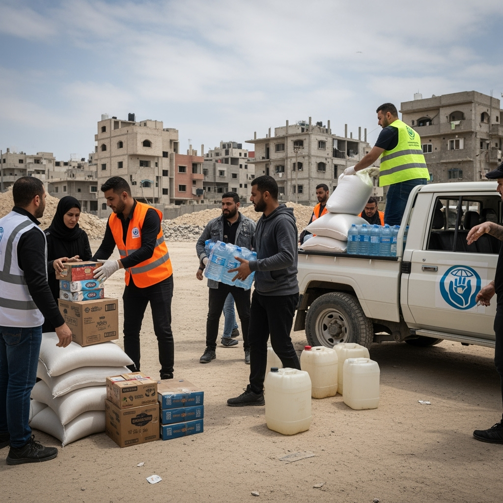 Illustration for: Humanitarian Efforts in Gaza Announced