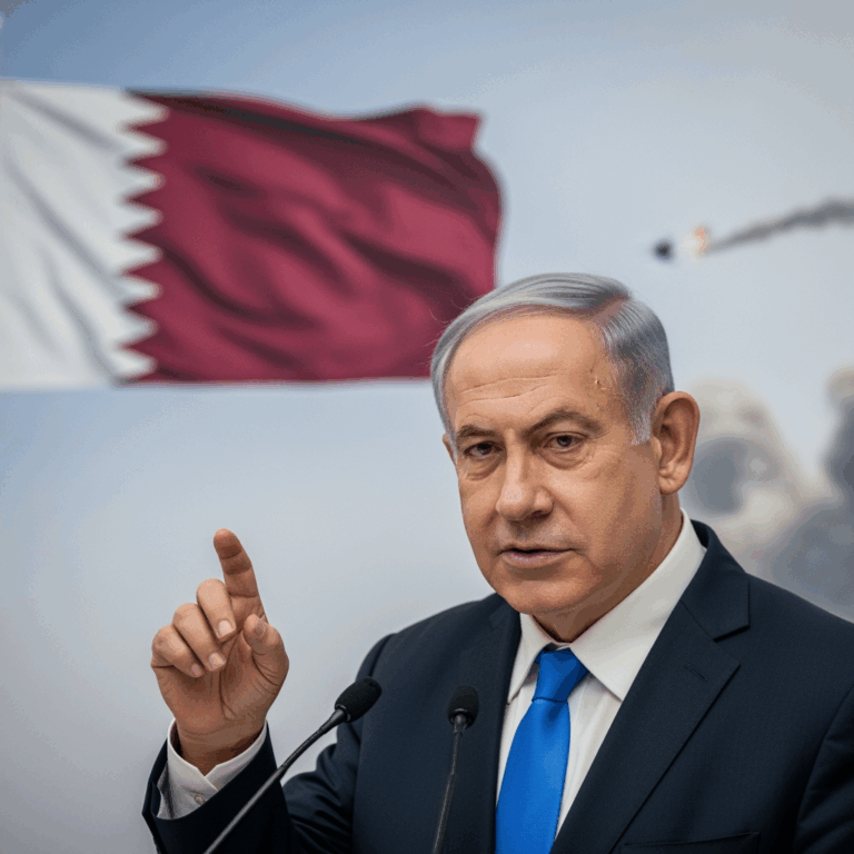 Illustration for: Netanyahu's Stance on Qatar and Israeli Strikes