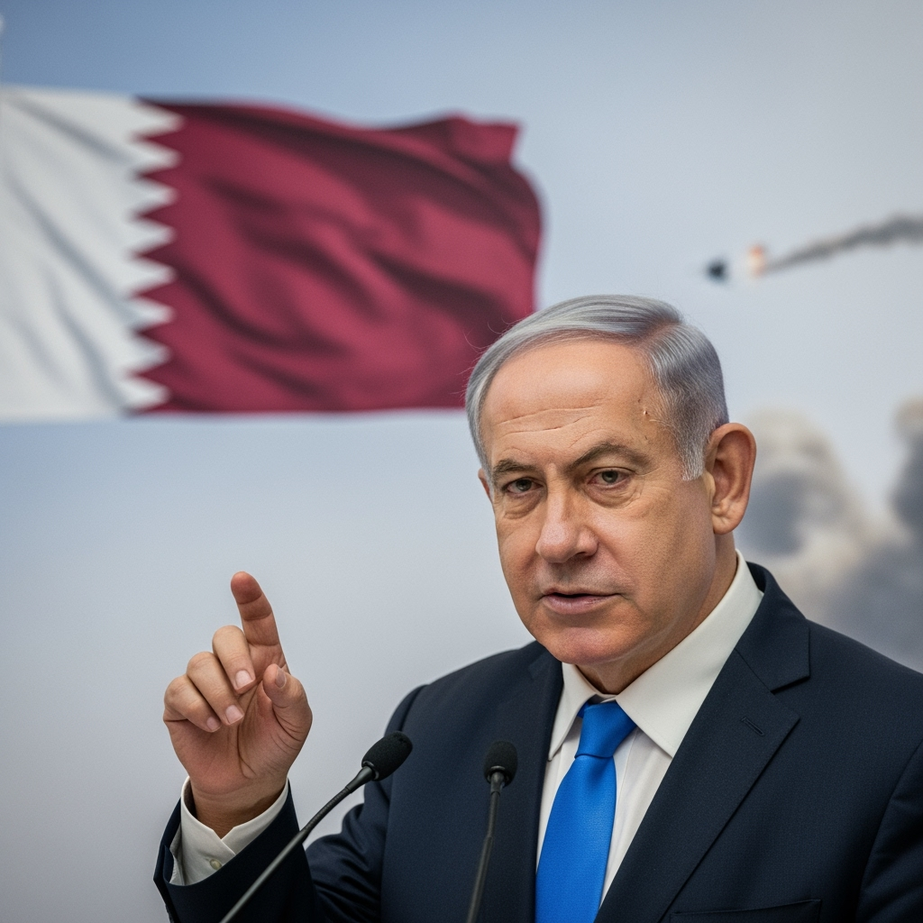 Illustration for: Netanyahu's Stance on Qatar and Israeli Strikes