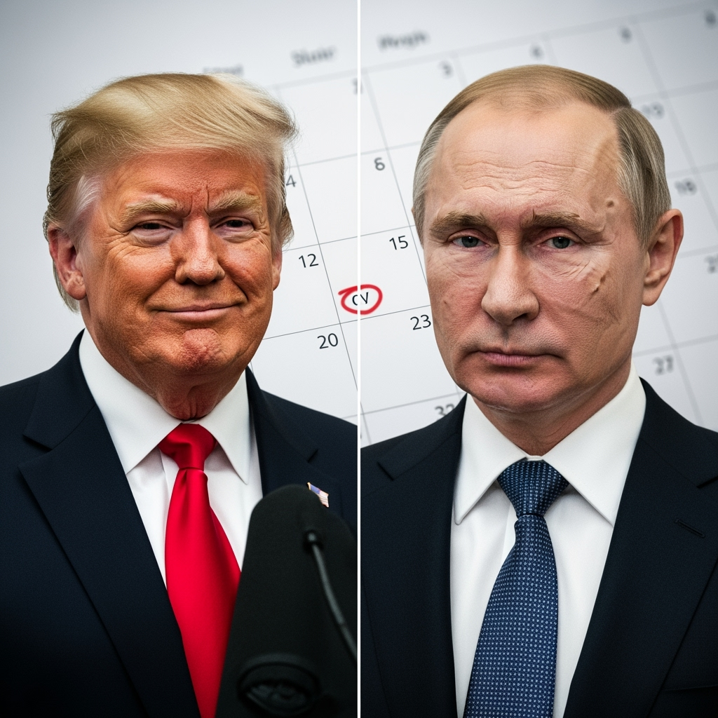 Illustration for: Trump and Putin's Potential Meeting Schedule