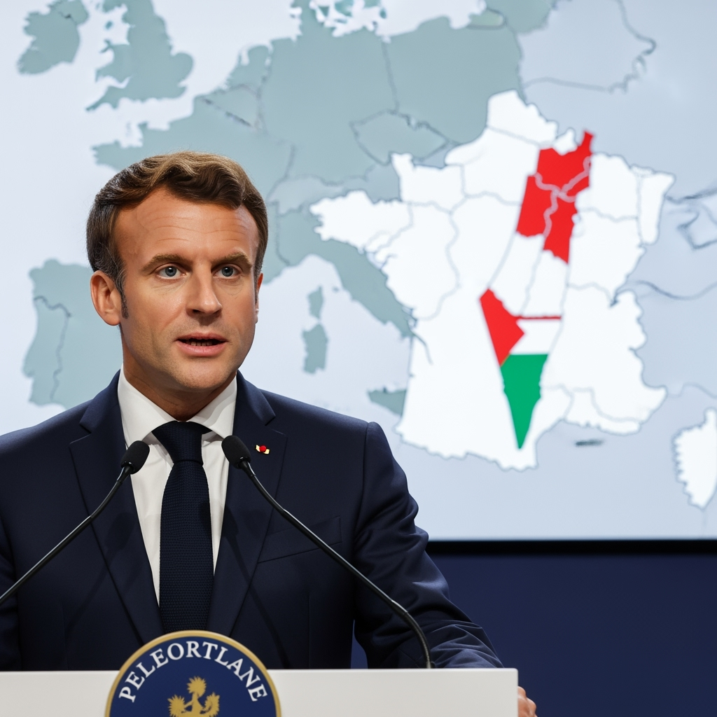 Illustration for: Macron Announces France's Recognition of Palestine