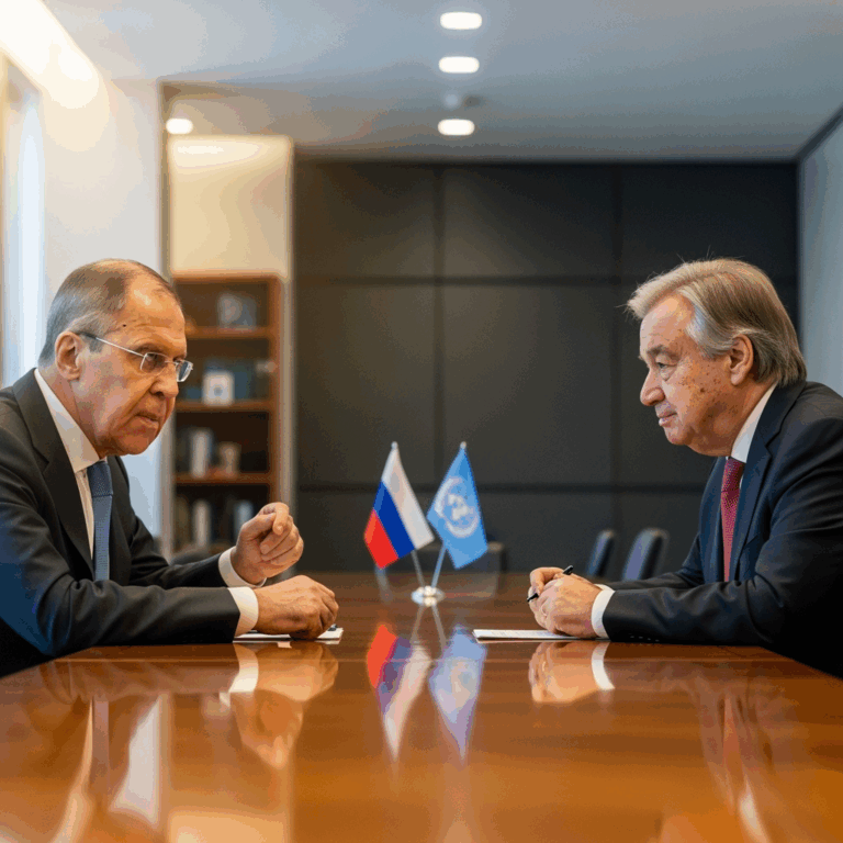 Illustration for: Lavrov Discusses Global Issues with UN Chief