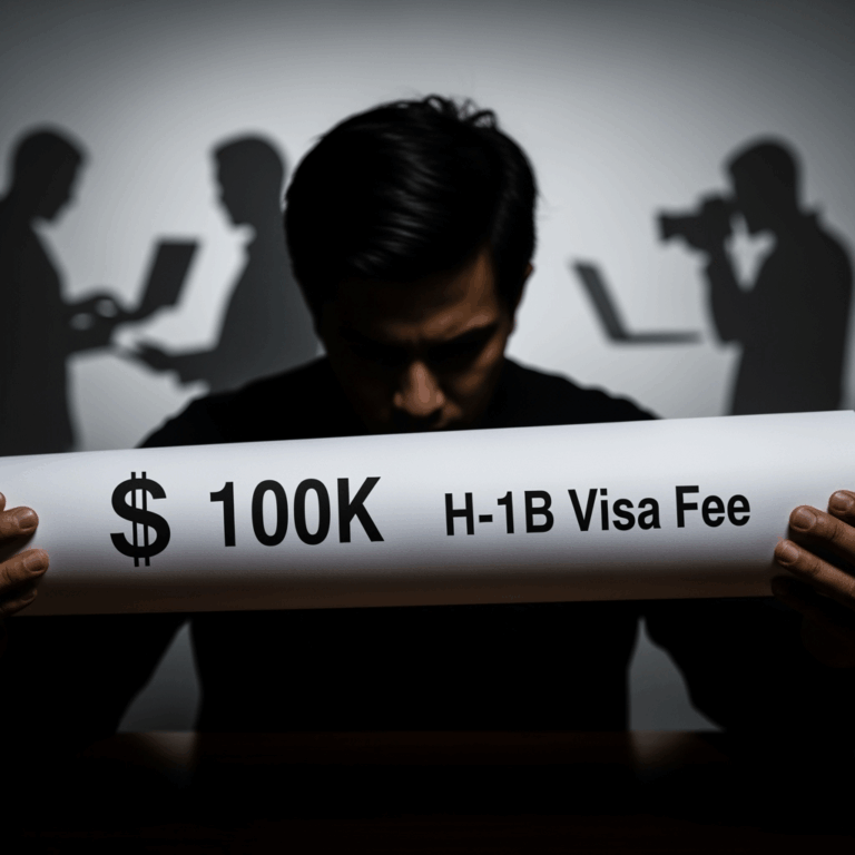 Illustration for: US to Impose $100K H-1B Visa Fee, Impacting Tech