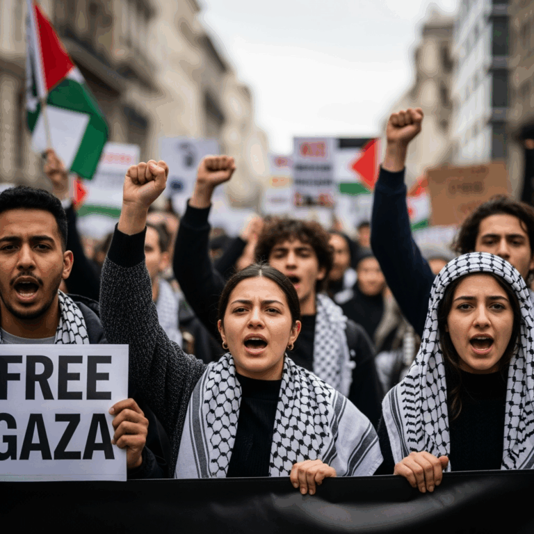 Illustration for: Protests Against Gaza Occupation Plan