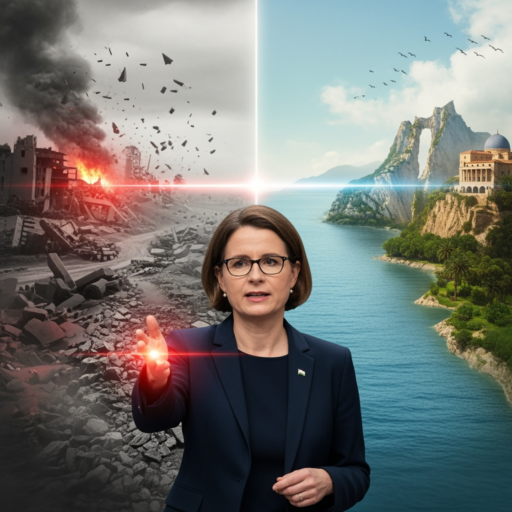 Illustration for: Baerbock Urges Immediate Ceasefire and Two-State Solution