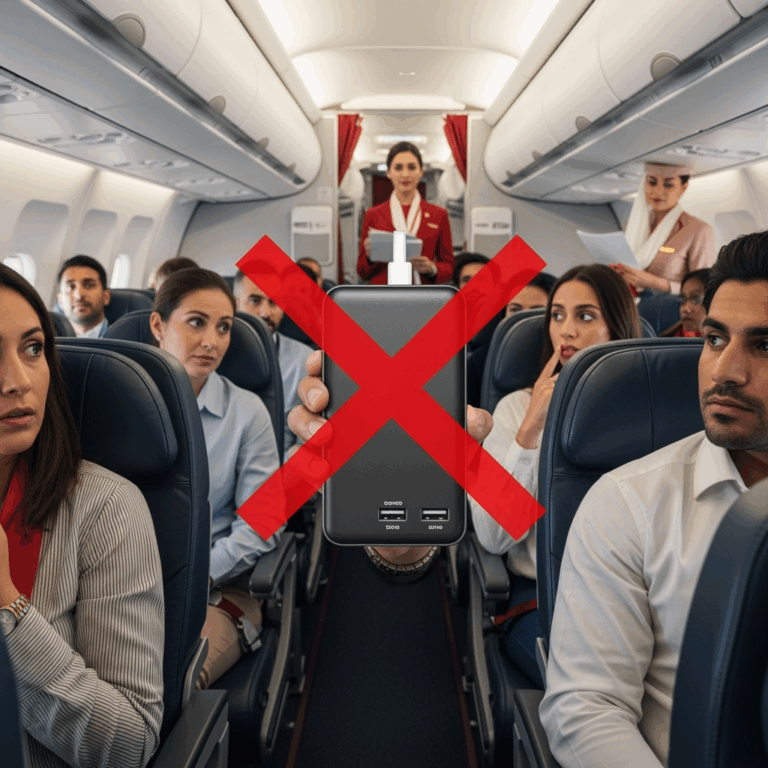 Illustration for: Emirates Bans Power Bank Use Onboard from 2025