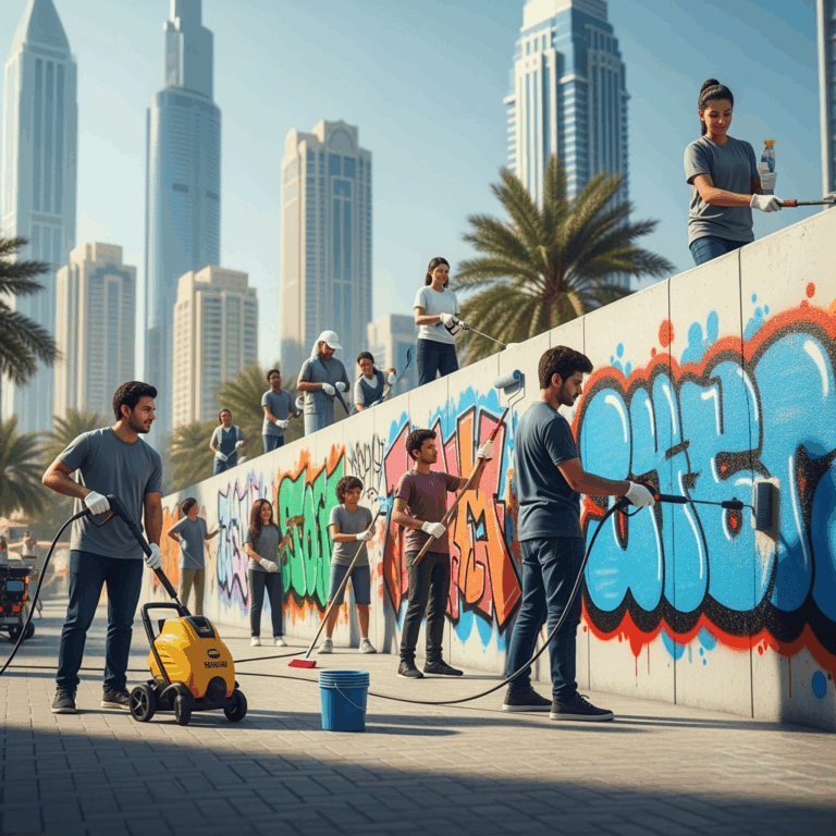 Illustration for: Dubai's Fight Against Graffiti: A Community Initiative