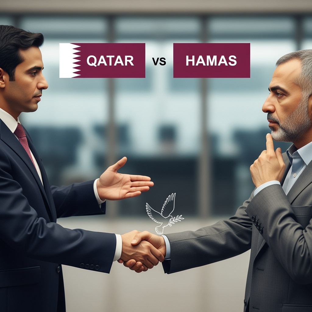 Illustration for: Qatar Urges Hamas to Accept U.S. Ceasefire Deal