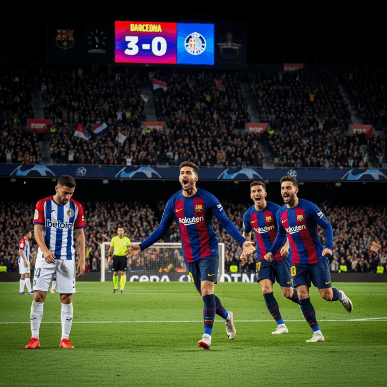 Illustration for: Barcelona Triumphs 3-0 Over Getafe in LaLiga