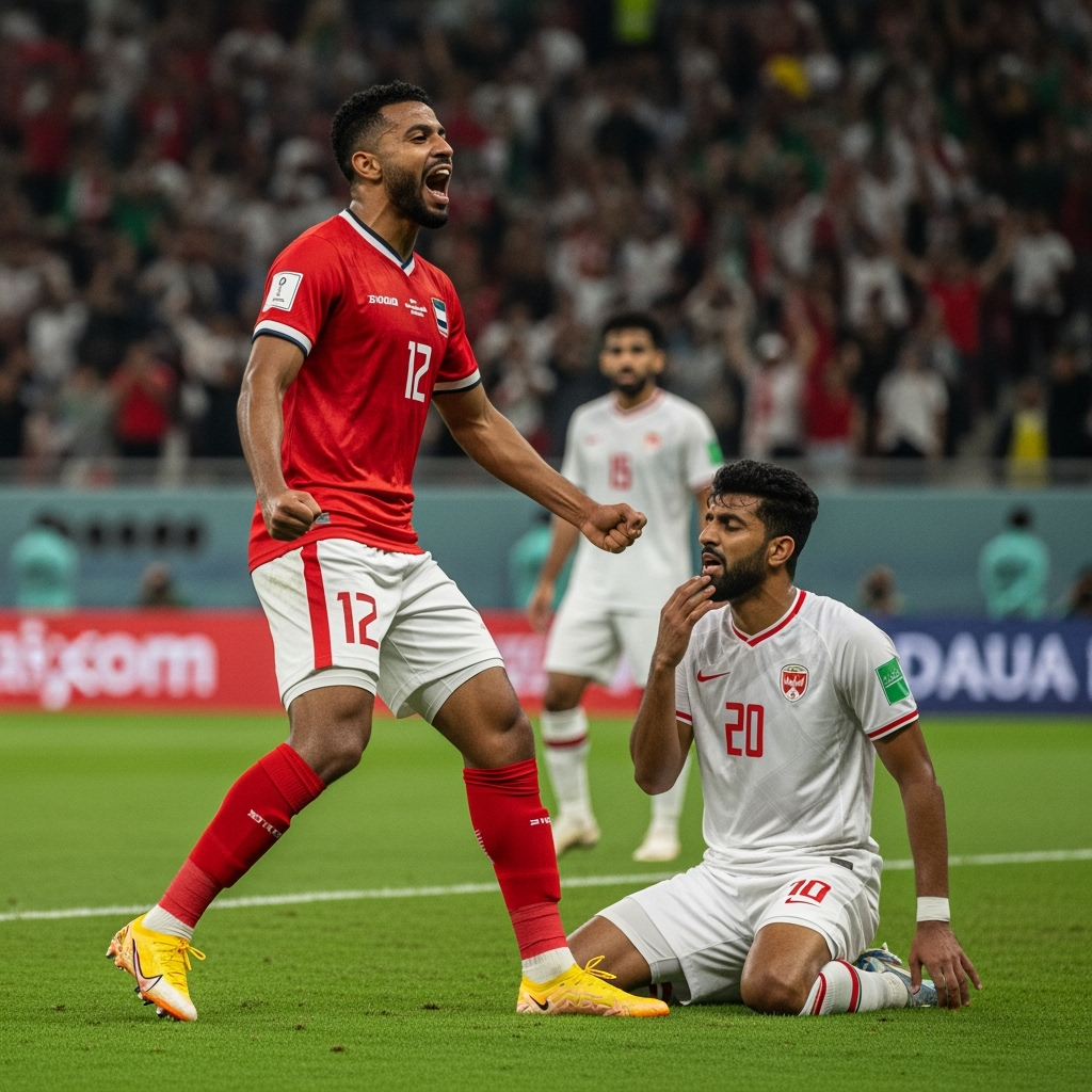 Illustration for: UAE Triumphs Over Oman in Asia Cup Clash