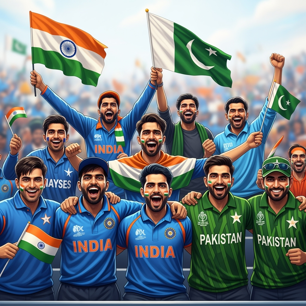 Illustration for: India-Pakistan Asia Cup Clash Unites Fans