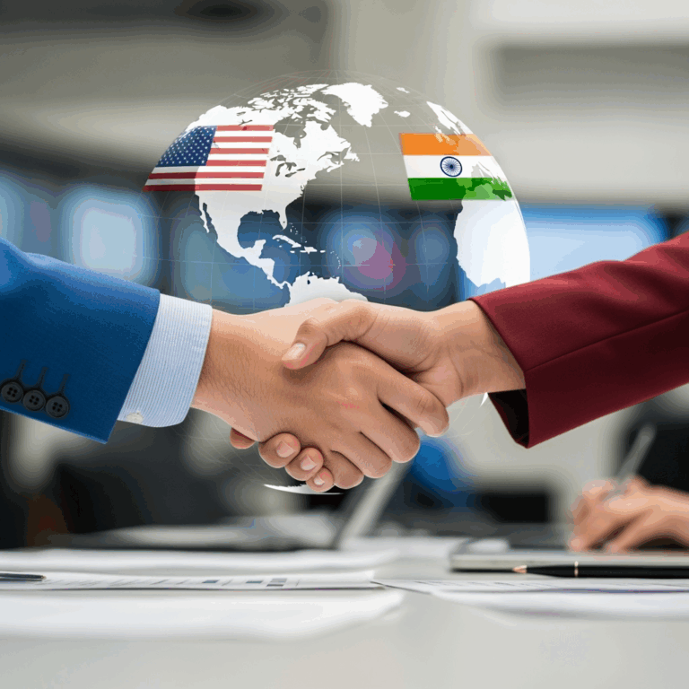 Illustration for: US and India Edge Closer to Trade Agreement