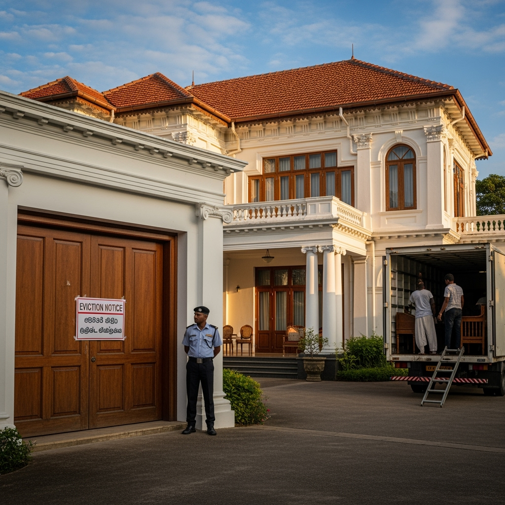 Illustration for: Sri Lanka Evicts Former Presidents from State Mansions