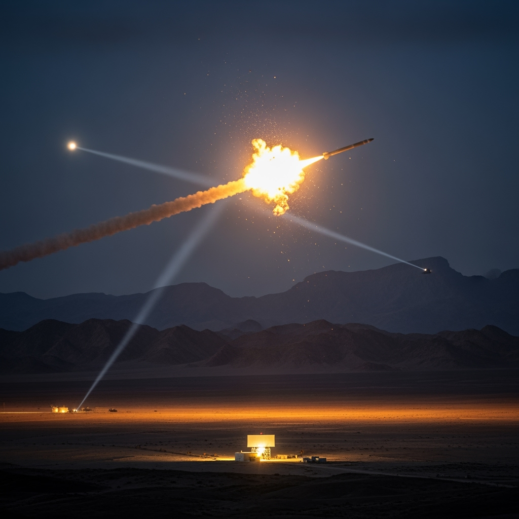 Illustration for: Israeli Army Reports Missile Interception from Yemen