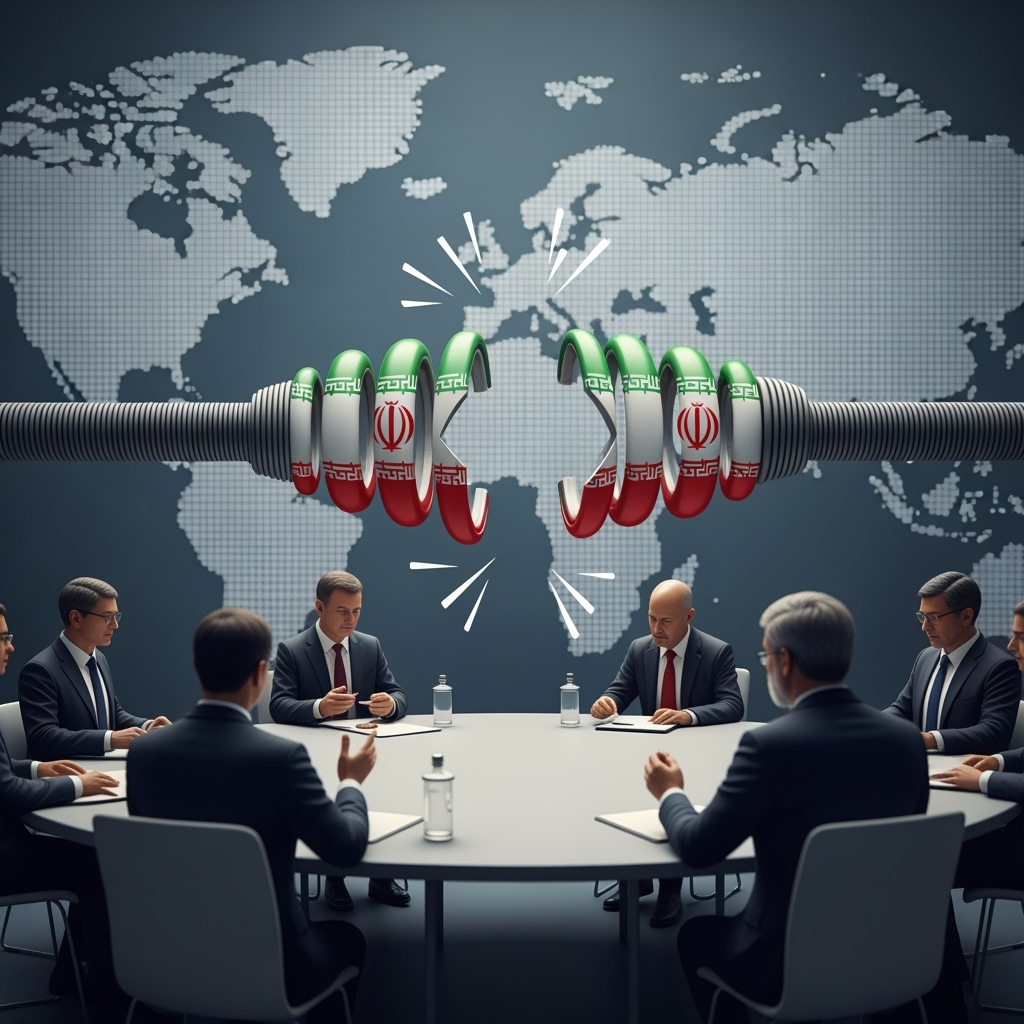 Illustration for: Iran's 'Snapback' Reaction and Global Diplomatic Discussions