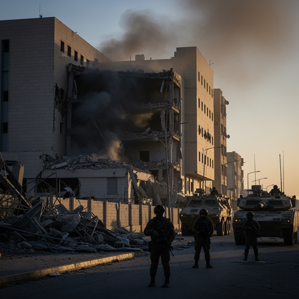 Illustration for: Gaza Hospital Bombing and Israeli Military Operations
