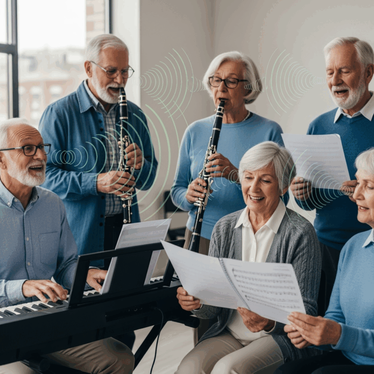 Illustration for: Musical Training Boosts Seniors' Speech Recognition