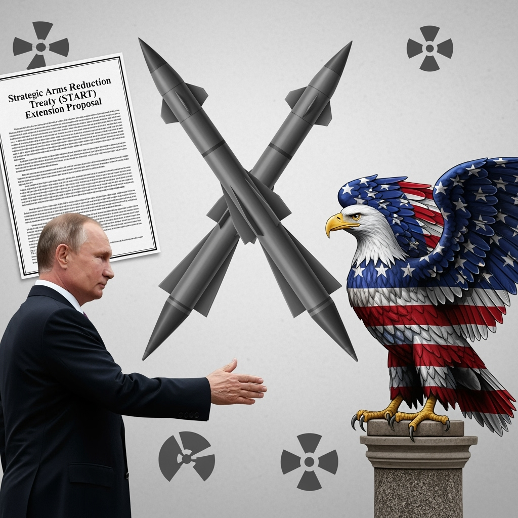 Illustration for: Putin Proposes U.S. Nuclear Arms Deal Extension