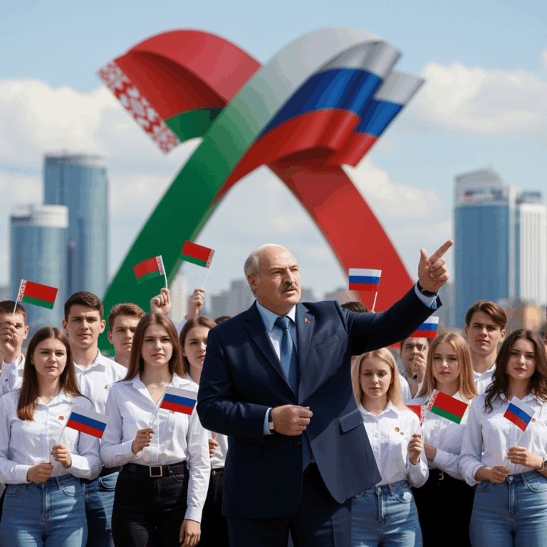 Illustration for: Lukashenko on Belarus-Russia Union and Youth
