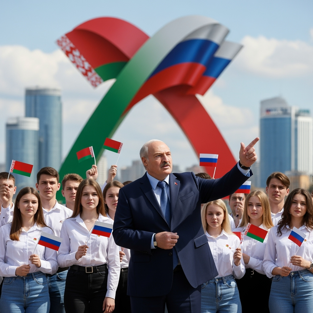 Illustration for: Lukashenko on Belarus-Russia Union and Youth